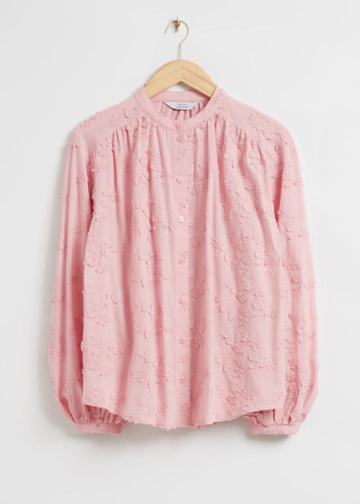 Other Stories Voluminous Stand Collar Blouse - Pink