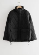 Other Stories Oversized Quilted Zip Jacket - Black