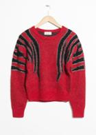 Other Stories Zebra Shoulder Sweater - Red