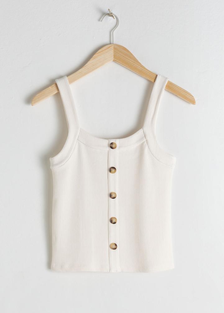 Other Stories Ribbed Tank Top - White