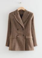 Other Stories Tailored Double-breasted Blazer - Beige