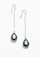 Other Stories Pending Crystal Earrings - Green