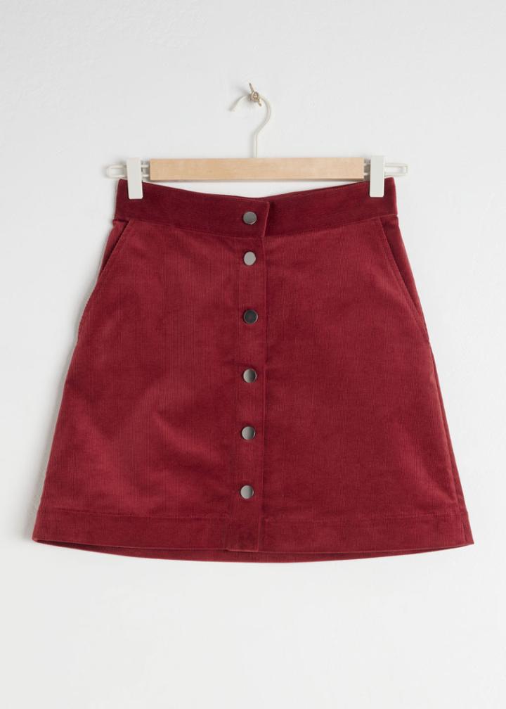 Other Stories Corduroy Mini Skirt - Red