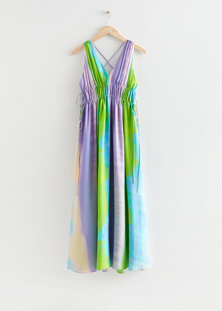 Other Stories Printed Silk Maxi Dress - Purple