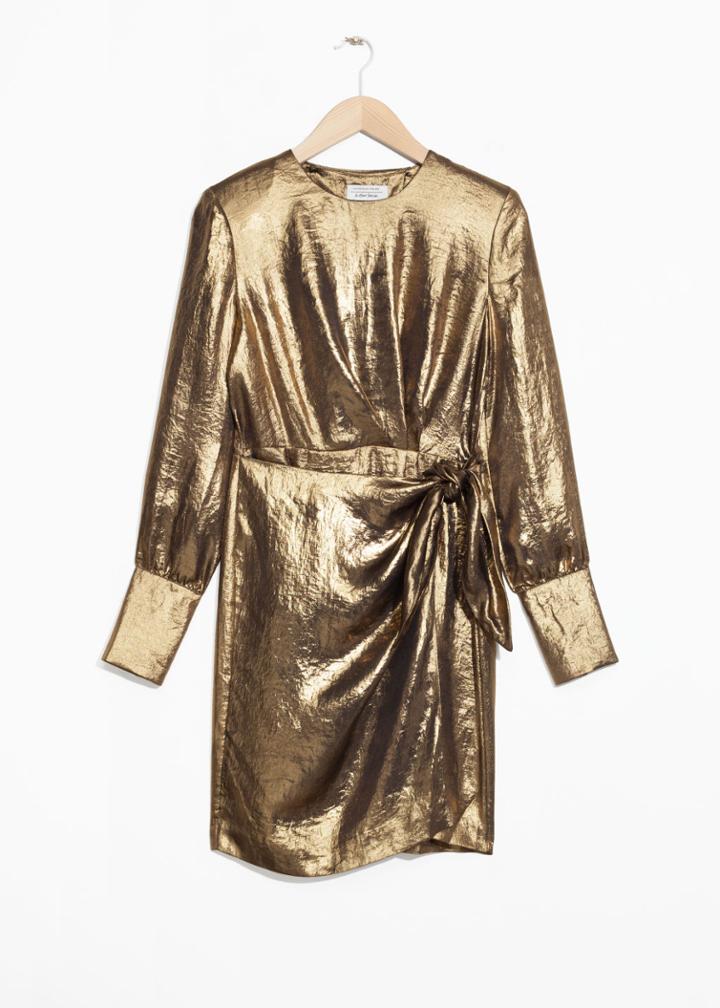 Other Stories Gold Metallic Dress - Gold