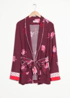 Other Stories Belted Floral Lounge Blazer - Red