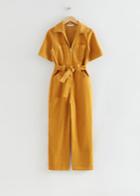 Other Stories Belted Corduroy Jumpsuit - Yellow