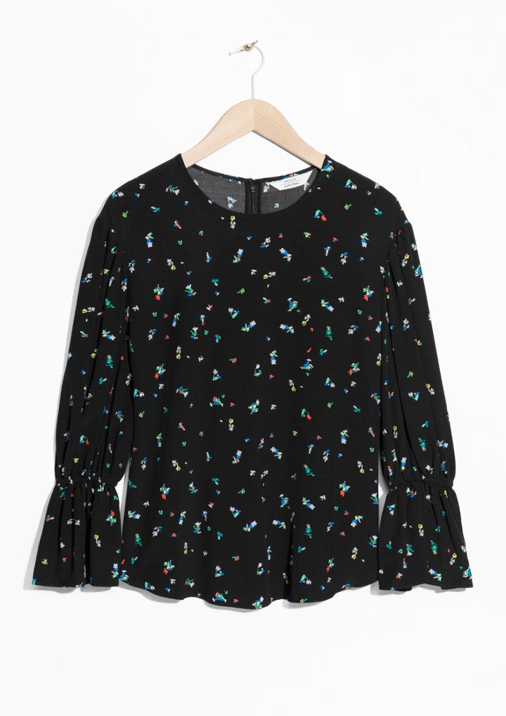 Other Stories Cinched Power Sleeve Blouse