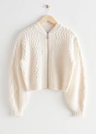 Other Stories Zigzag Stitch Cardigan - White
