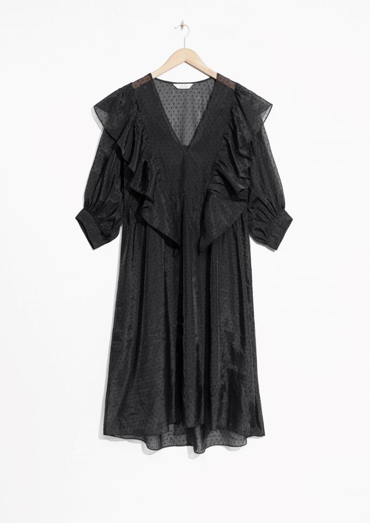 Other Stories Semi-sheer Dress With Ruffles