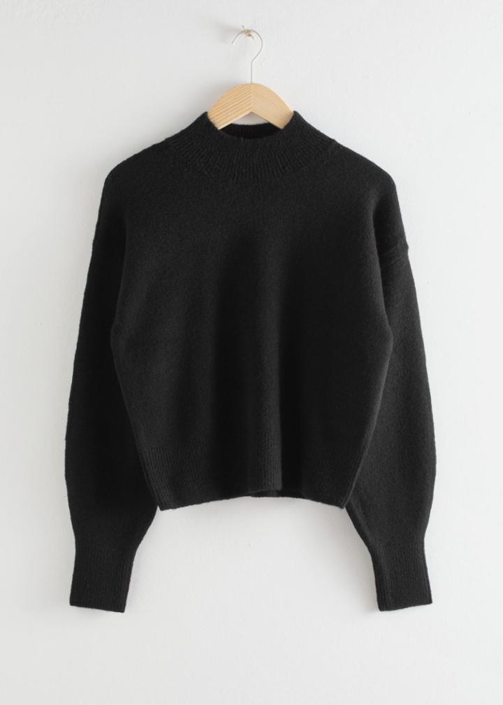 Other Stories Mock Neck Sweater - Black