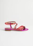 Other Stories Metallic Gladiator Strappy Sandals - Red