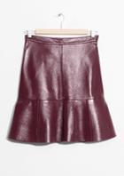 Other Stories Frill Leather Skirt
