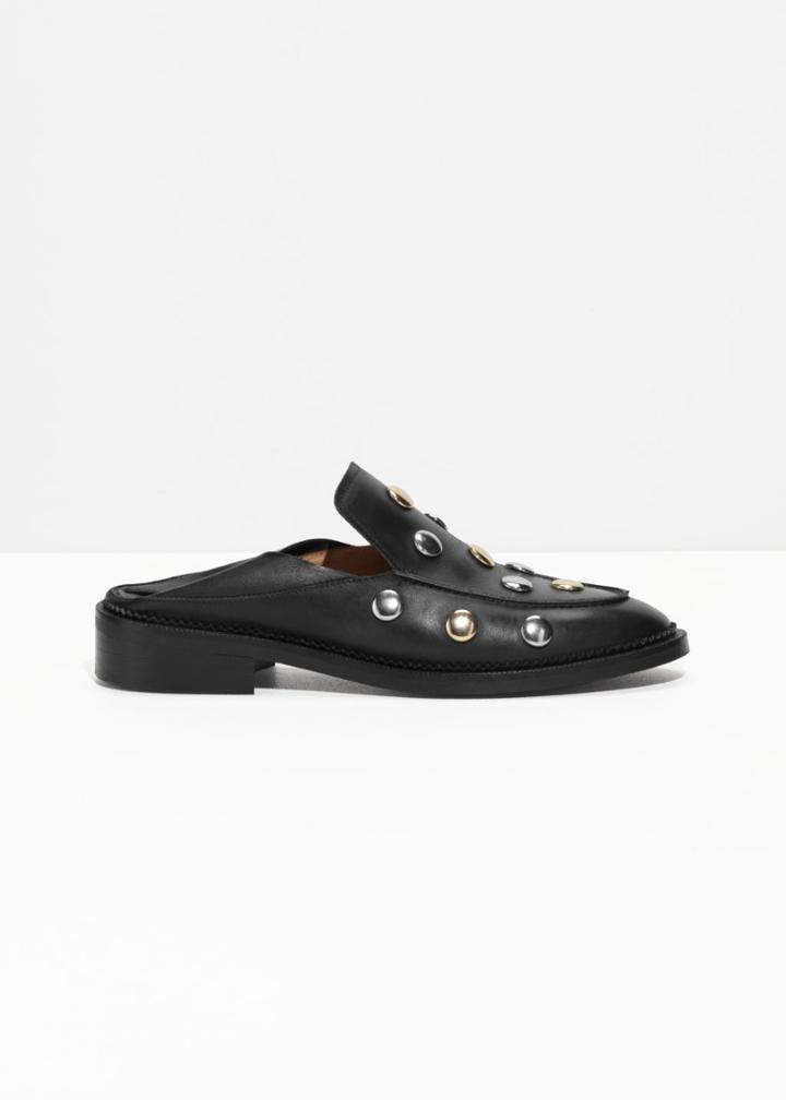 Other Stories Circle Stud Loafers - Black