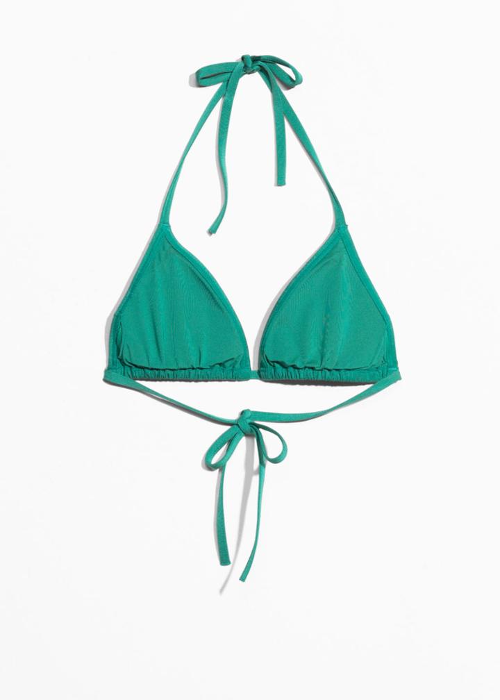 Other Stories Triangle Bikini Top - Green