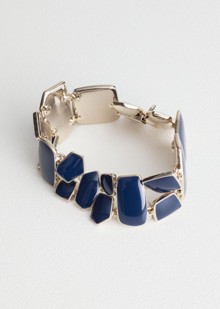 Other Stories Glossy Enamel Bracelet - Blue