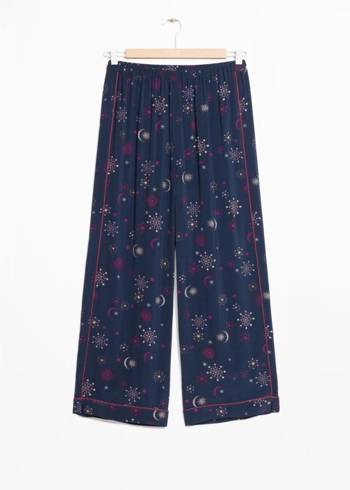 Other Stories Printed Jacquard Trousers - Blue
