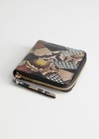 Other Stories Leather Zip Wallet - Animal Print
