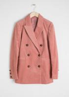Other Stories Double Breasted Corduroy Blazer - Pink