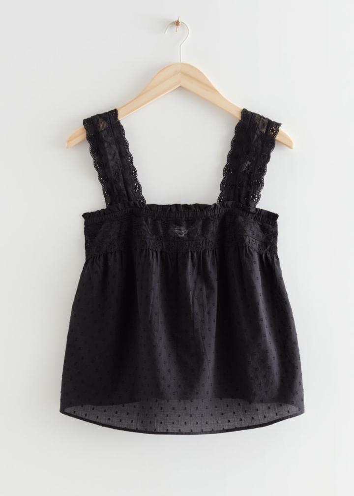 Other Stories A-line Lace Top - Black