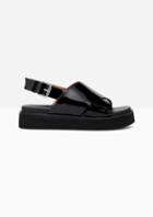 Other Stories Patent Leather Cross Strap Sandal