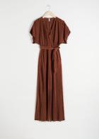 Other Stories Pliss Pleated Wrap Jumpsuit - Brown
