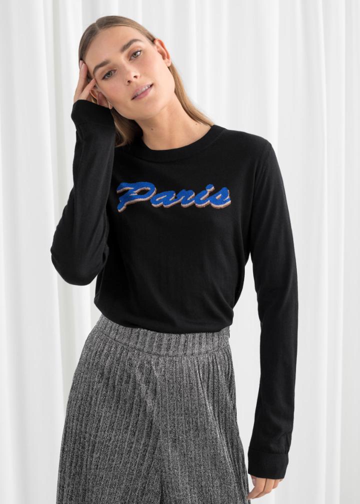 Other Stories Merino Wool Paris Pullover - Black