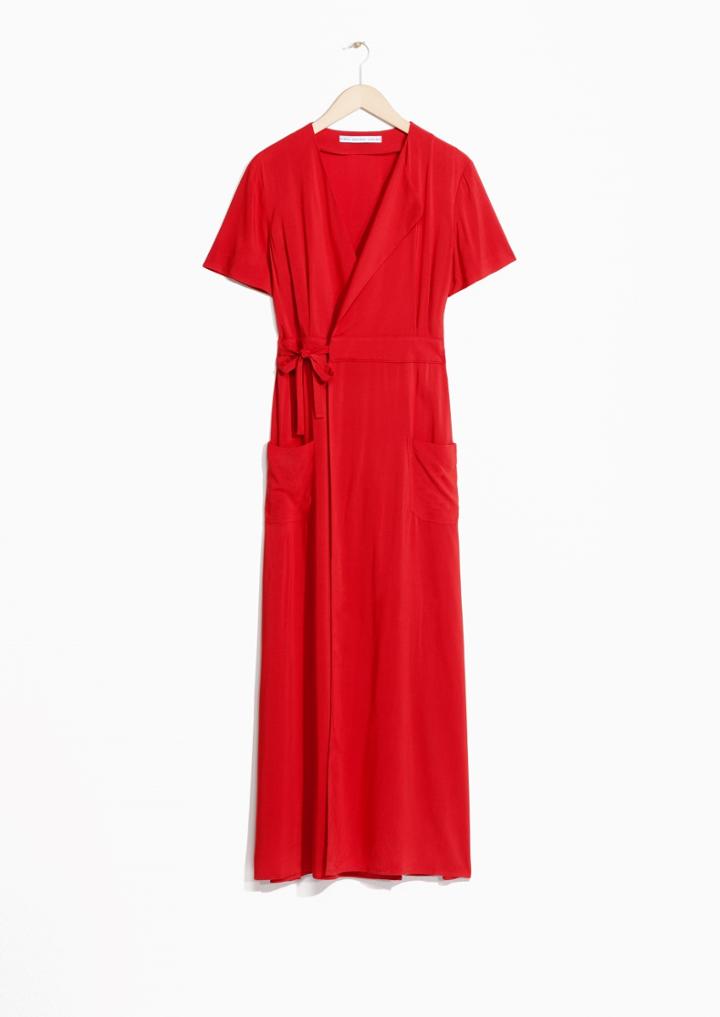 Other Stories Side Tie Wrap Dress