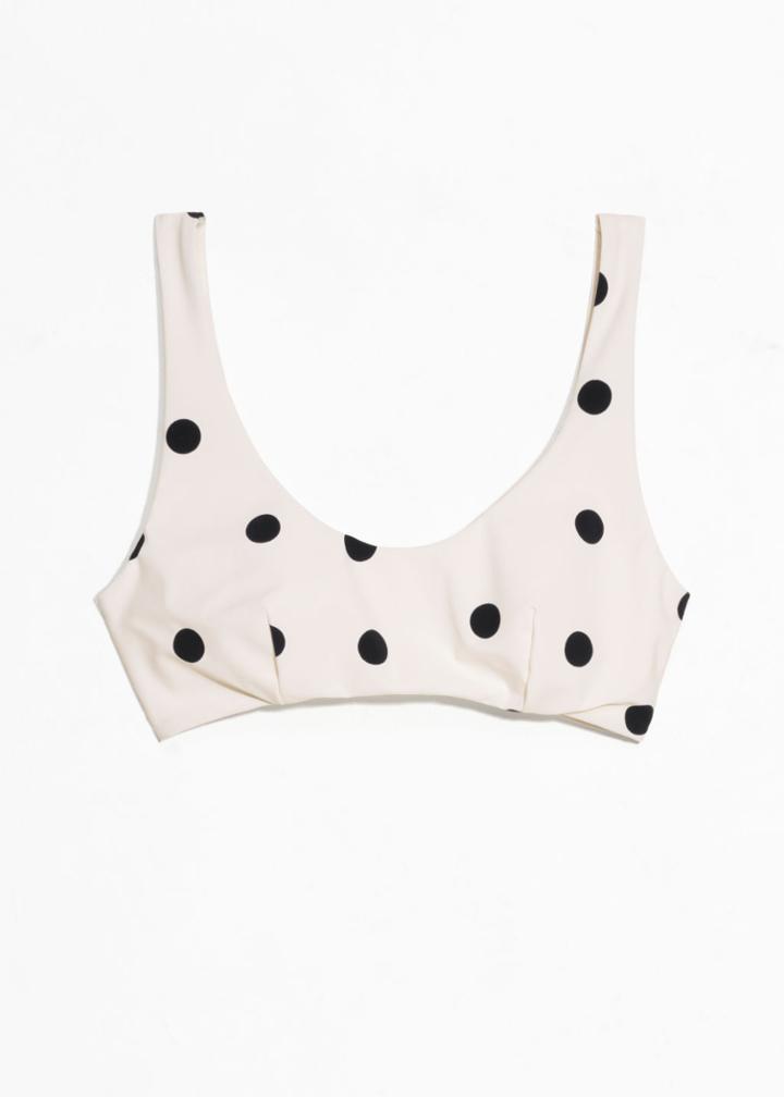 Other Stories Printed Bikini Top - White