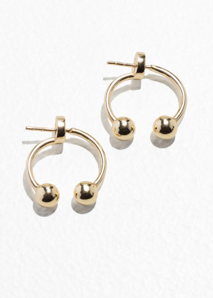 Other Stories Open Stud Hoops - Gold
