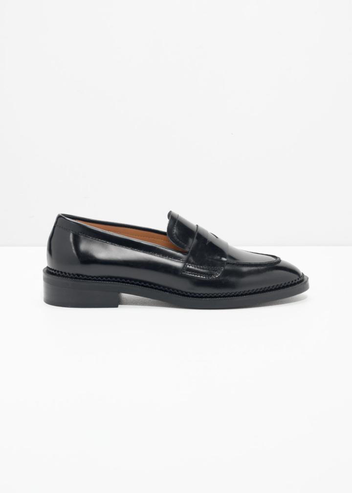 Other Stories Round Toe Loafer - Black