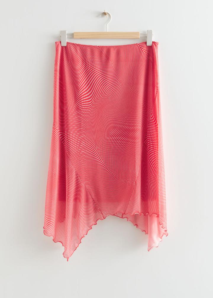Other Stories Sheer Asymmetric Midi Skirt - Orange