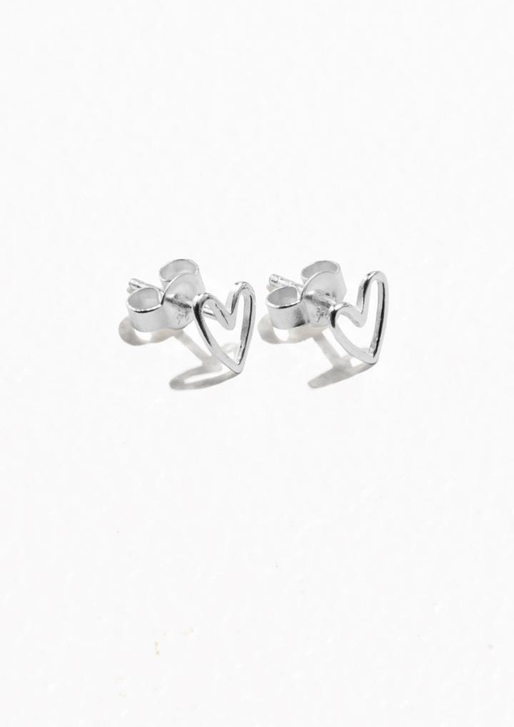 Other Stories Sterling Silver Heart Studs