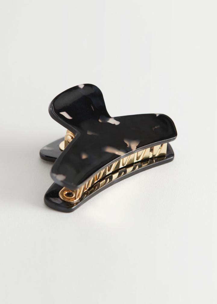 Other Stories Clouded Acetate Hair Grip - Black