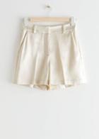 Other Stories Satin Shorts - White