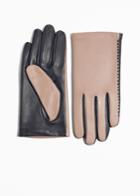 Other Stories Stitched Leather Gloves - Beige