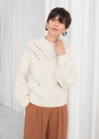 Other Stories Boxy Cable Knit Sweater - White