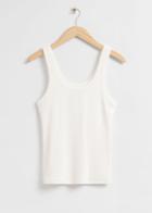 Other Stories Slim Ribbed Tank Top - White