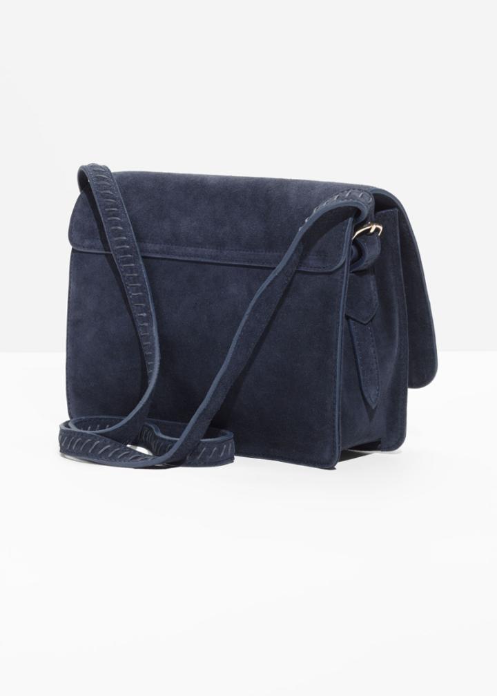 Other Stories Suede Messenger Bag - Blue