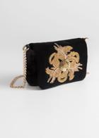 Other Stories Beaded Velvet Crossbody Bag - Black
