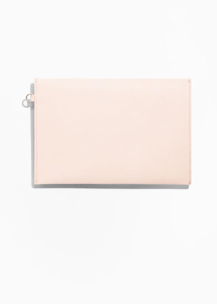 Other Stories Leather A5 Envelope Purse - Orange