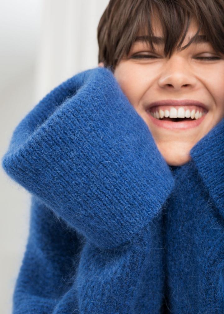 Other Stories Rib Knit Cardigan - Blue