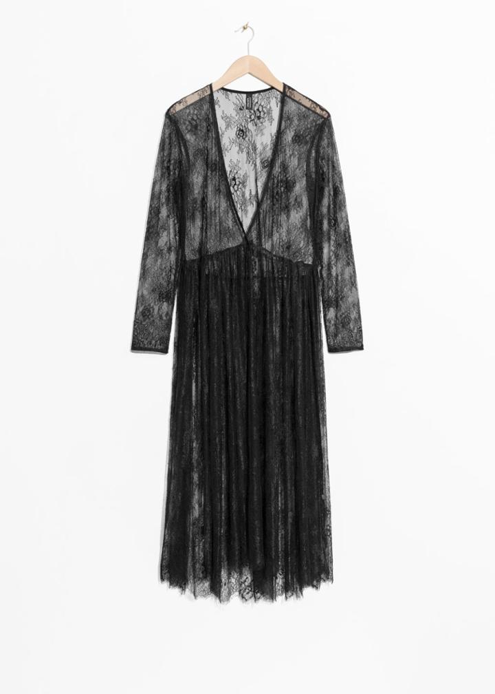 Other Stories Lace Dress - Black