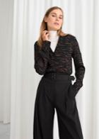 Other Stories V-neck Button Up Blouse - Brown