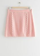 Other Stories Cable Knit Mini Skirt - Pink