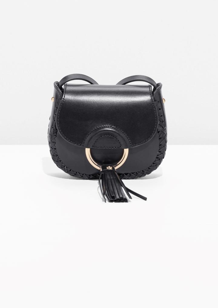 Other Stories Ring & Tassel Leather Mini-saddle Bag