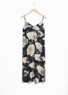 Other Stories Rose Print V-neck Dress - Blue