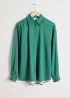 Other Stories Printed Button Down Shirt - Green
