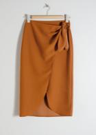 Other Stories Sarong Wrap Midi Skirt - Orange
