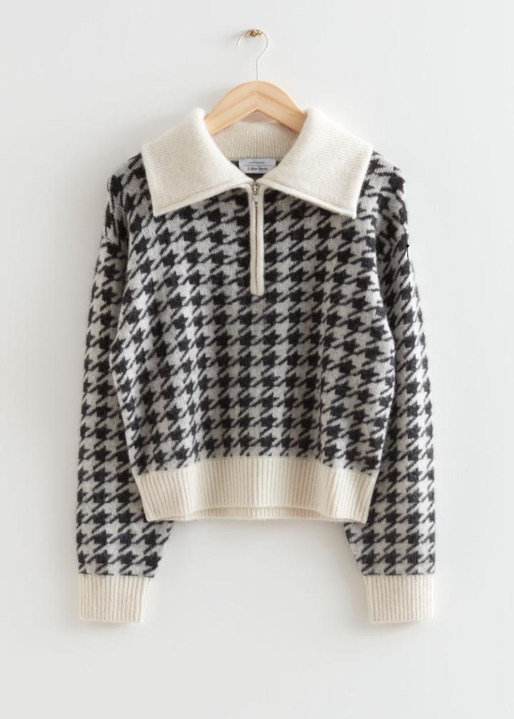 Other Stories Half-zip Knit Sweater - White